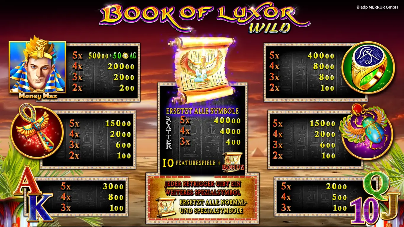 BookOfLuxorWild-Spielplan