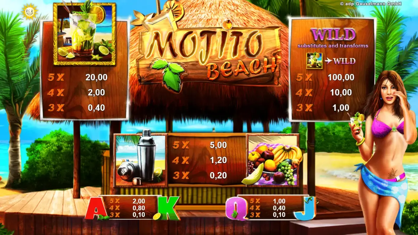 Mojito Beach-5-Spielplan-zugeschnitten