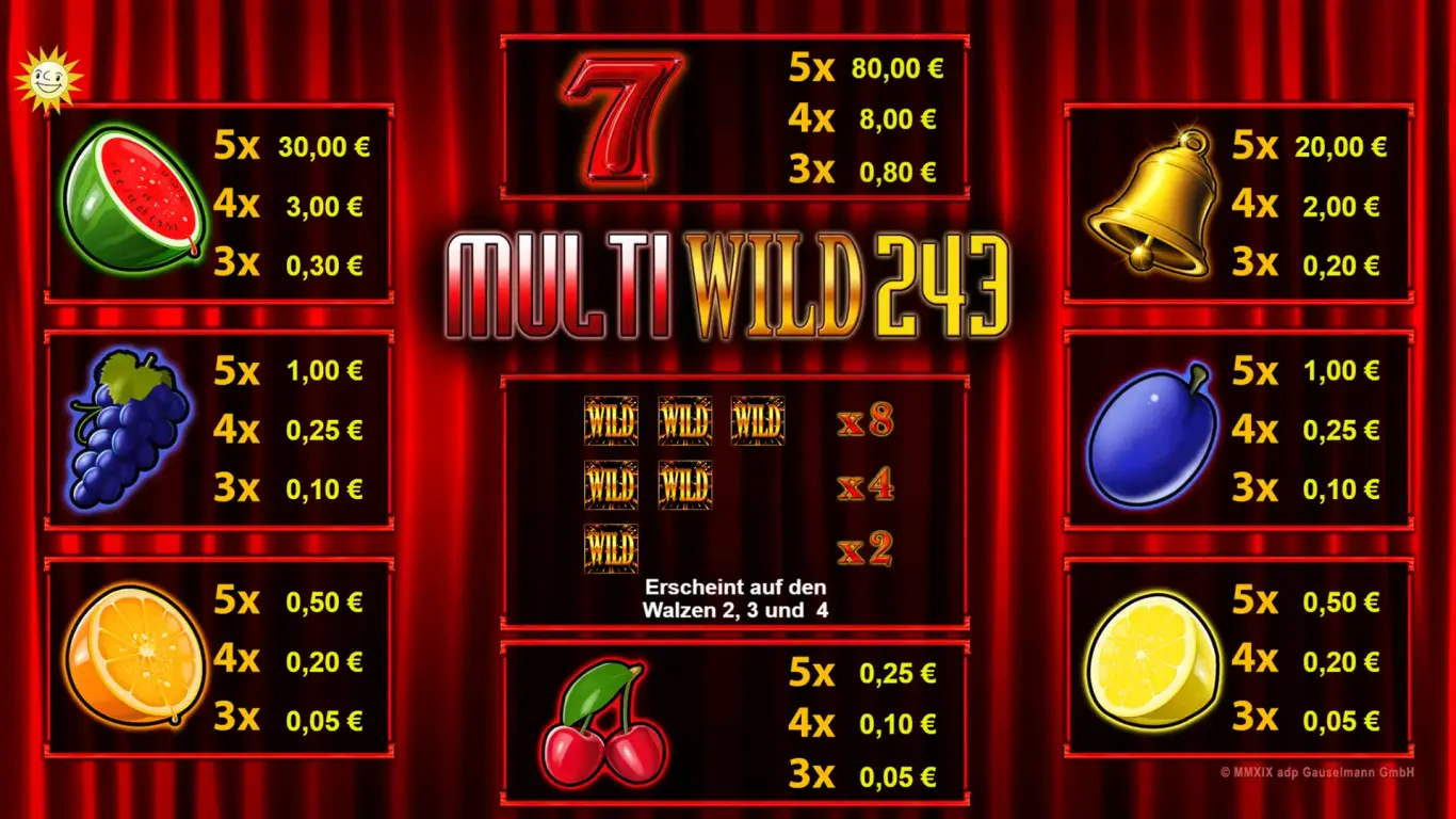 MultiWild243-Spielplan